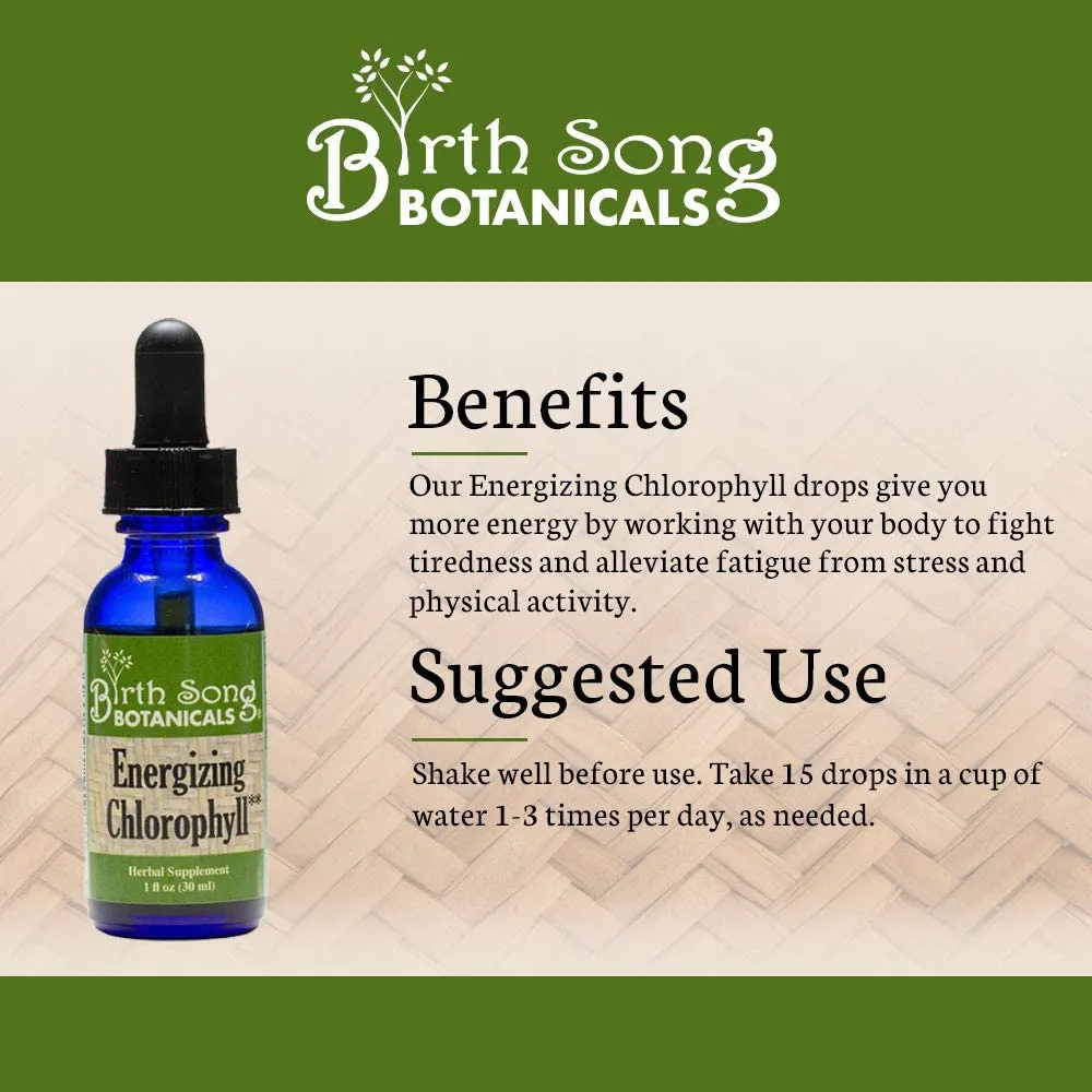 Energizing Chlorophyll Liquid Drops, Peppermint Flavored, Natural Energy, Skin Health, Immune Support* 1 oz.