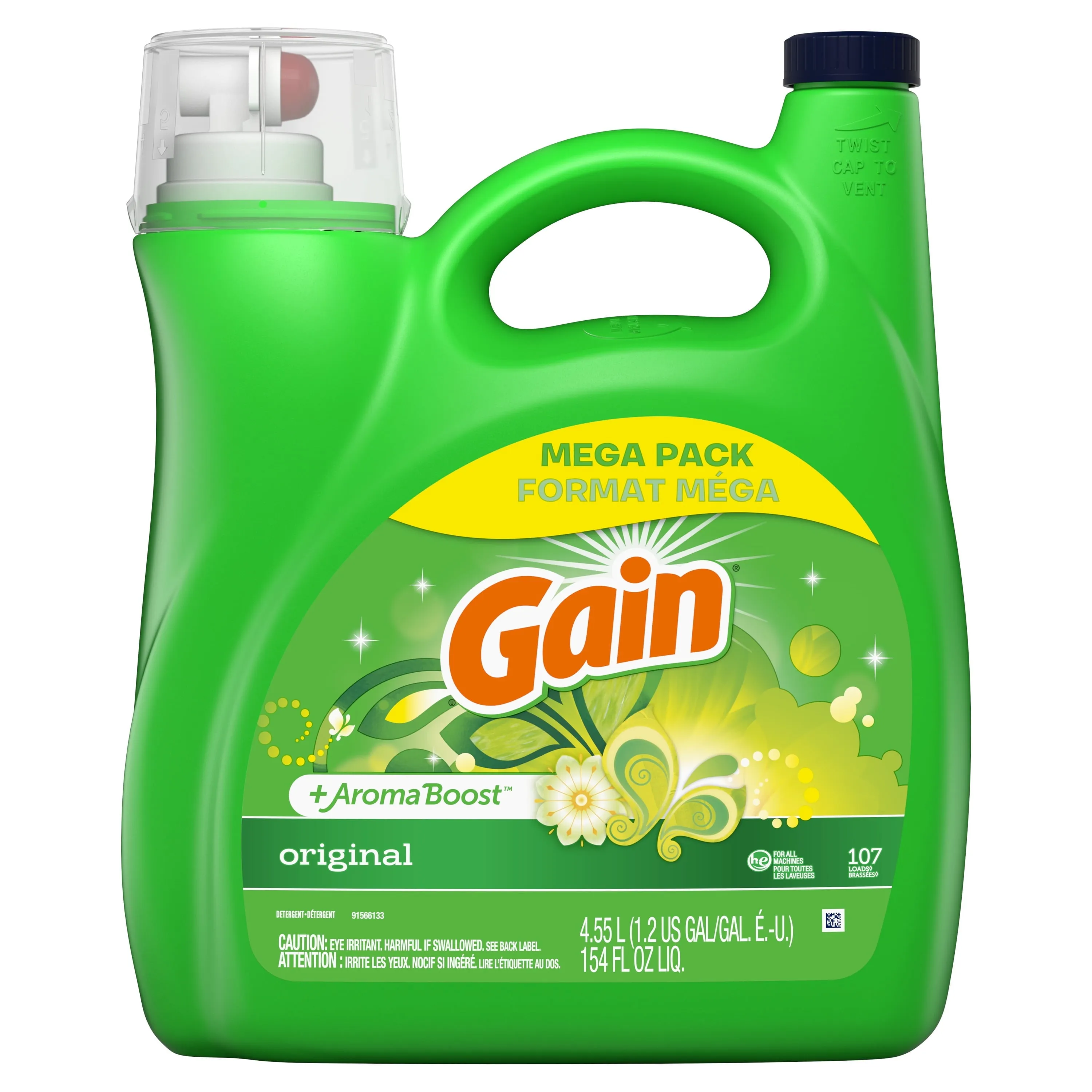 Gain   Aroma Boost Liquid Laundry Detergent, Original Scent, 107 Loads, 154 fl oz