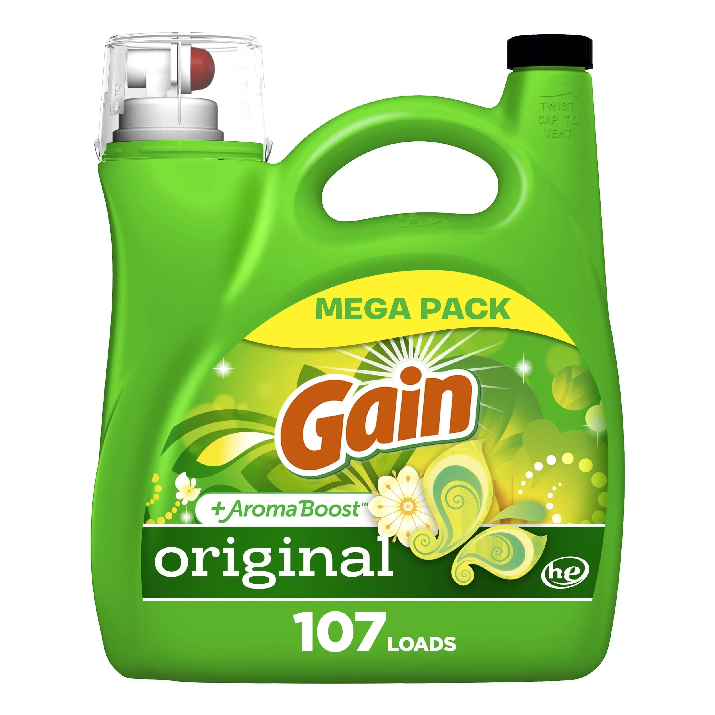 Gain   Aroma Boost Liquid Laundry Detergent, Original Scent, 107 Loads, 154 fl oz