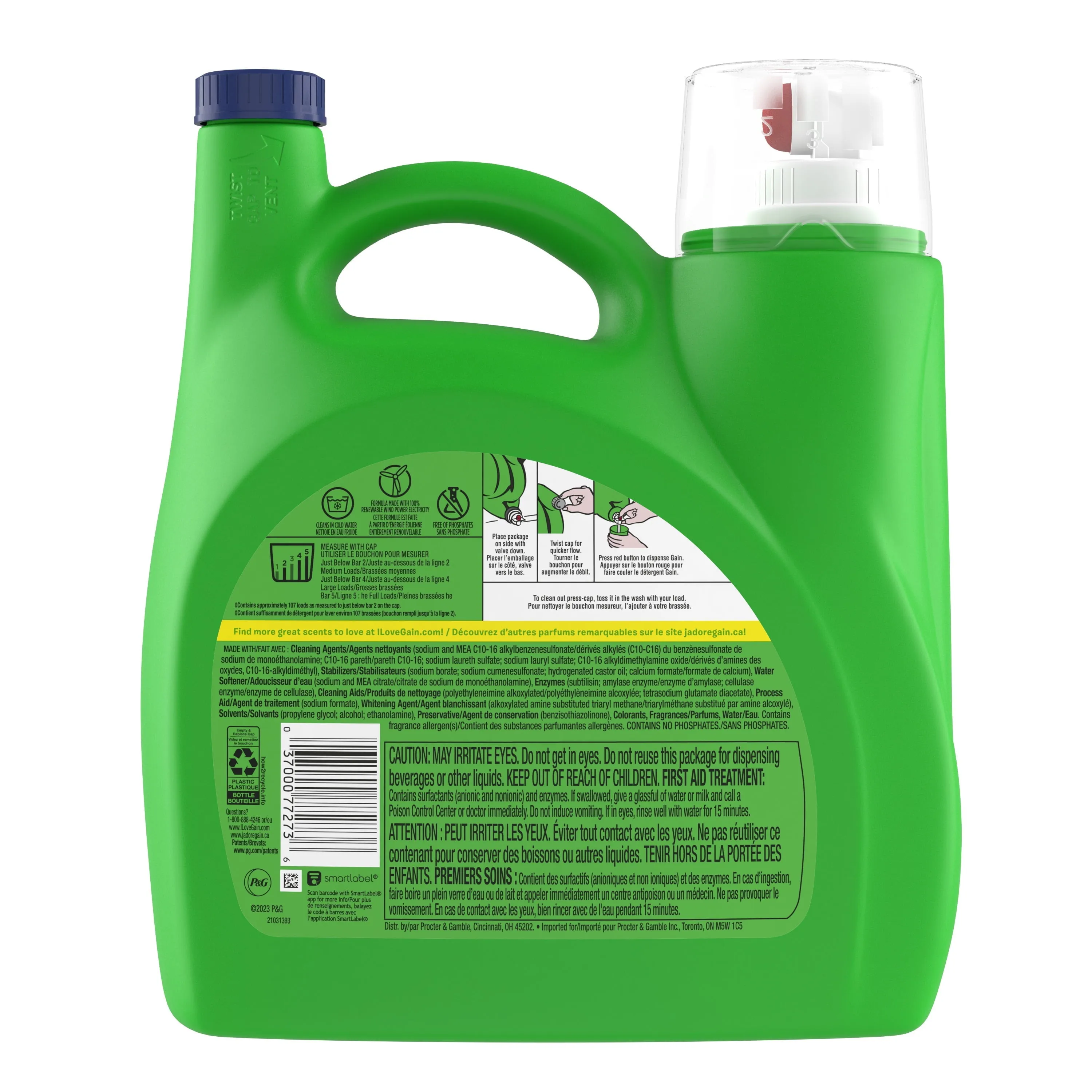 Gain   Aroma Boost Liquid Laundry Detergent, Original Scent, 107 Loads, 154 fl oz