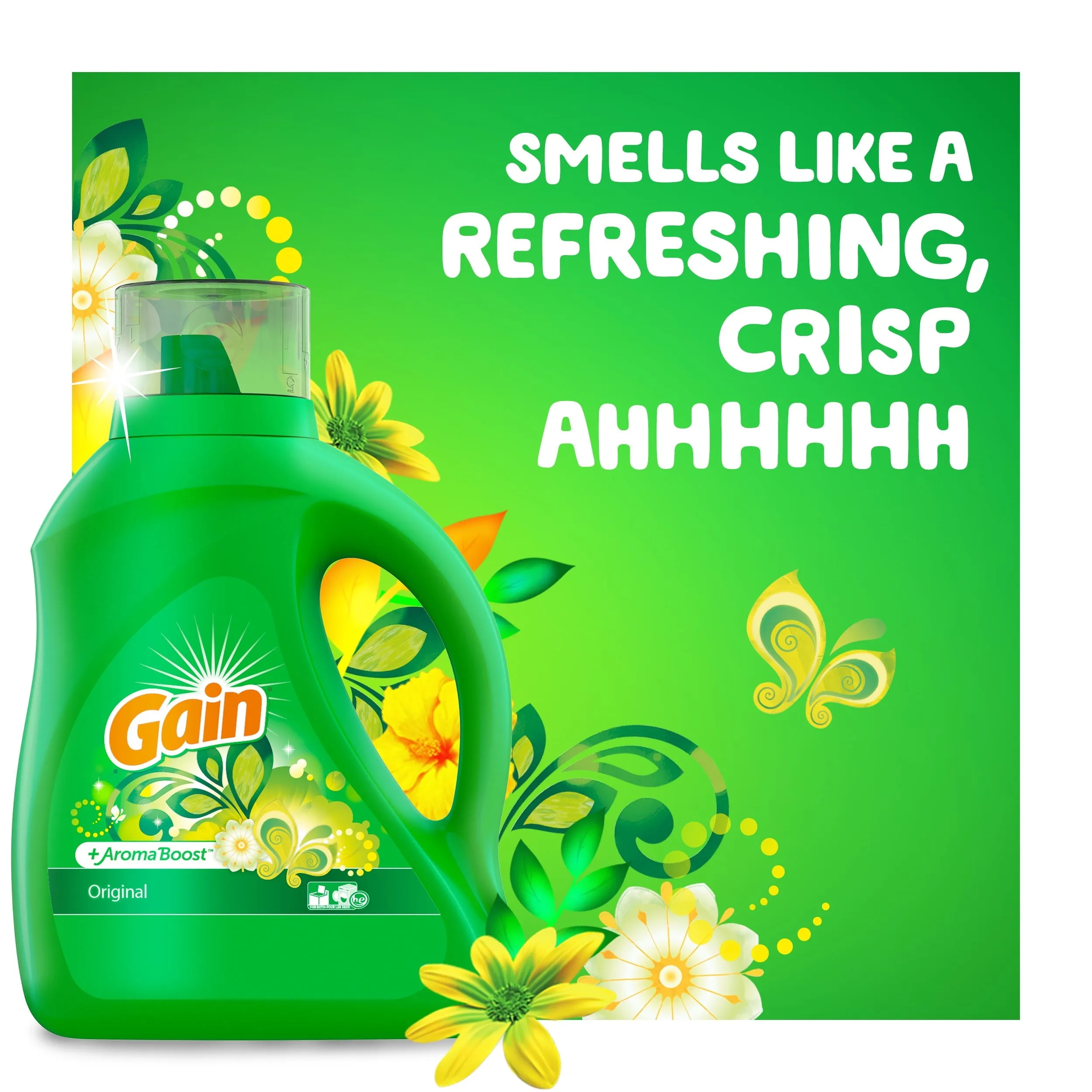 Gain   Aroma Boost Liquid Laundry Detergent, Original Scent, 107 Loads, 154 fl oz