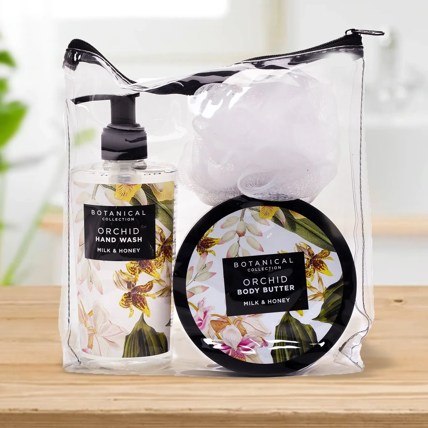 Orchid Hand Wash, Body Butter & Sponge Gift Bag