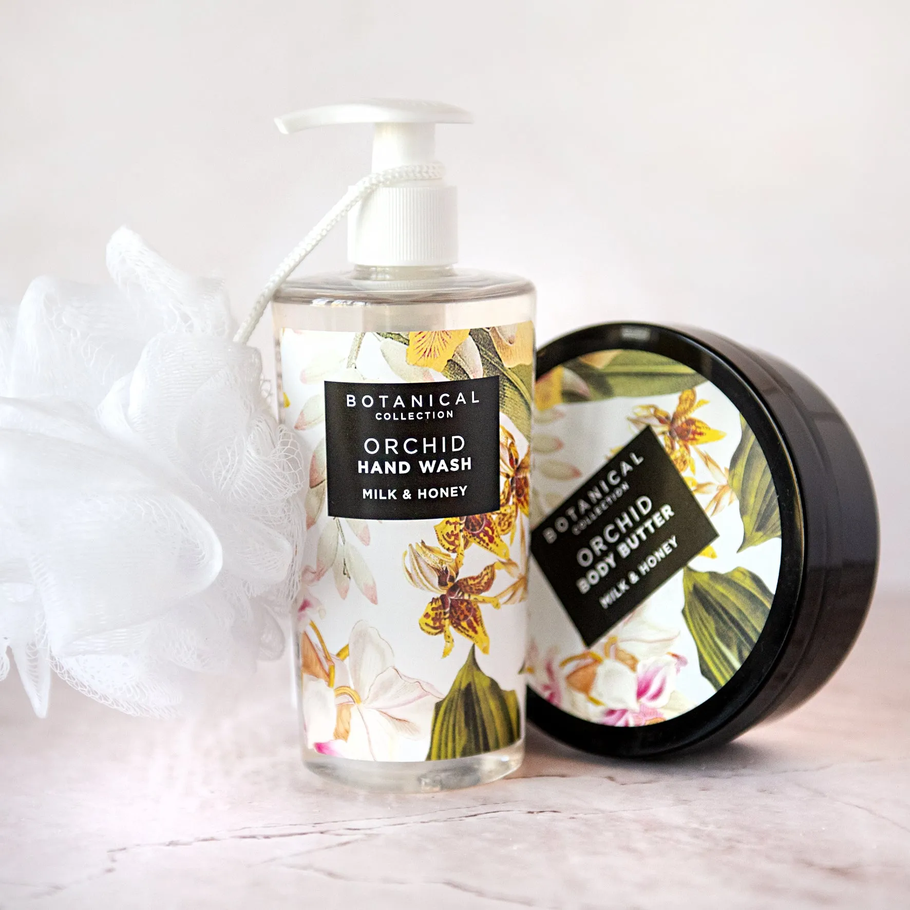 Orchid Hand Wash, Body Butter & Sponge Gift Bag