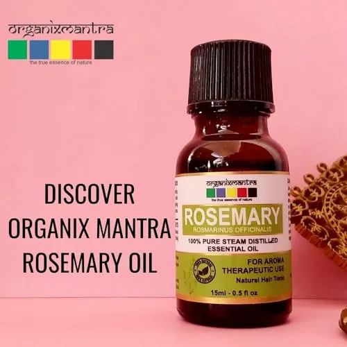Organix Mantra Rosemary Oil | Improves Hair Growth, Strengthens Hair & Balances Scalp | Moisturizes Skin & Nourishes | Rosemary Oil 15ML